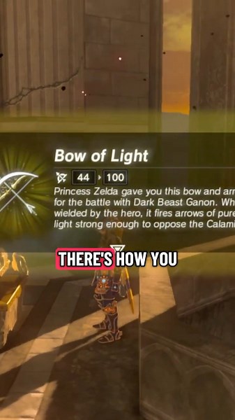 How to get BOW OF LIGHT in breath of the wild. #zelda #zeldabotw #youtubegaming #youtubeshorts