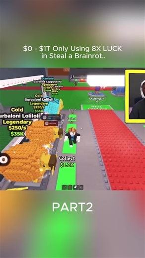 $0 $1T Only Using 8X LUCK in Steal a Brainrot