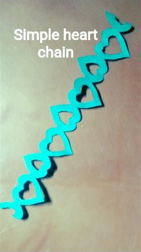 DIY heart chain with colour paper #youtubeshorts #papercraft #slcrafts #lovechain