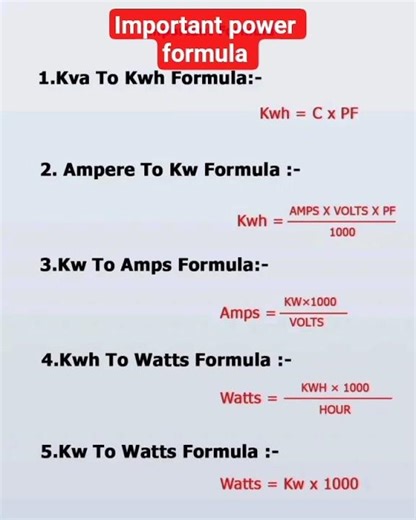 Important power formula #electrician #electricalengineering #formula1 #industrialelectrician