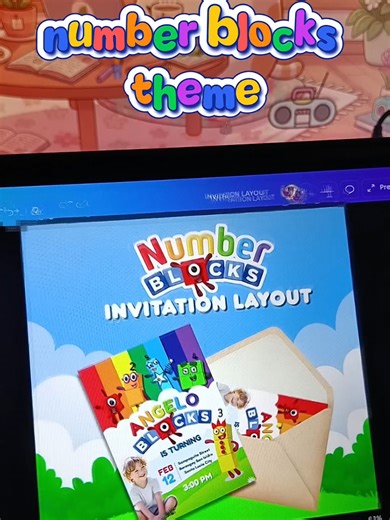 💥NUMBER BLOCKS THEME INVITATION CARD LAYOUT 💥 #invitation #momsoftiktok #birthdayinvitation #digitalinvitation #printing