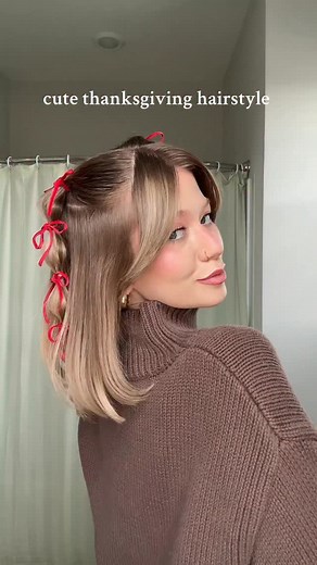 um this hairstyle is actually perfect for the holidays!!!! #hair #shorthair #tutorial #thanksgiving #hairstyle | Kait Nicole Beauty