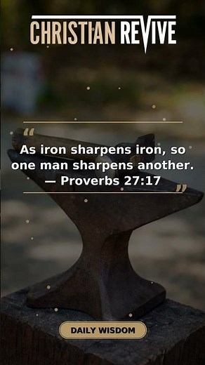 Daily Wisdom | Proverbs 27:17 Explained | As Iron Sharpens Iron (Bible Verse Meaning)