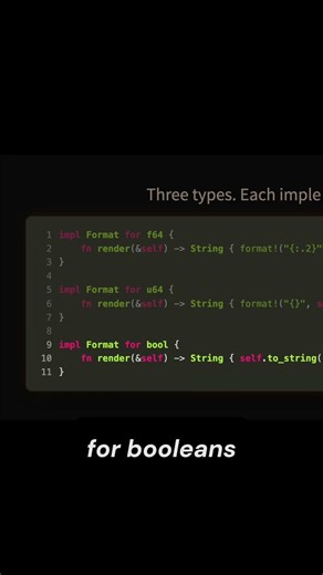1 Trait, 3 Types — Rust Picks at Compile Time