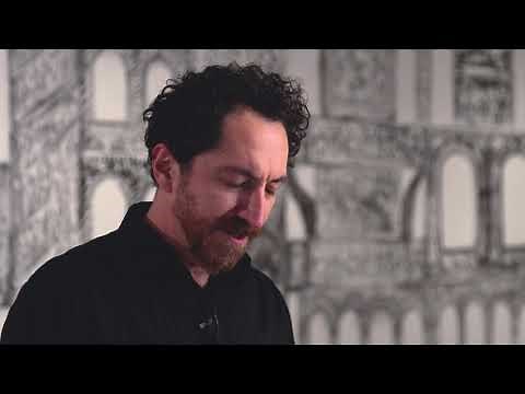 Artist Kevork Mourad demonstrates his monotype printing technique