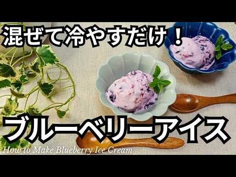 材料３つ！混ぜて冷やすだけ！ブルーベリーアイスの作り方♪｜生クリームなし！卵なし！