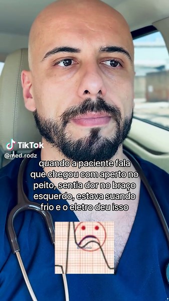 Na suspeita de uma emergência cardíaca, o eletrocardiograma deve ser feito logo no início da avaliação. Aperto no peito, dor no braço e suor frio são motivos para acionar o SAMU, 192. . Um infarto é uma hipótese possível. O exame pode identificar o supra de ST, uma elevação em parte do traçado que, no contexto adequado, orienta tratamento urgente. . Nem todo infarto apresenta supra, e outras condições também podem alterar esse trecho do eletro. A equipe interpreta o resultado junto da história e