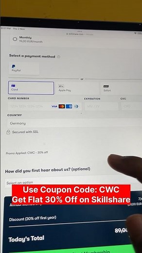 SkillShare Coupon Code | flat 30% Discount on SkillShare