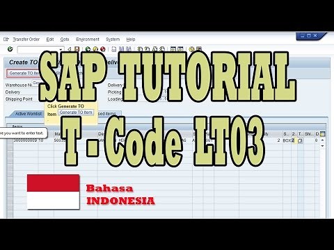 Tutorial SAP - Create Transfer Order for Delivery (LT03)