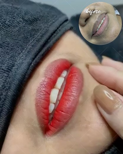 Check out these stunning before and after results from our lip tattoo treatment! 💋✨ Witness the transformation and see how a perfect pout can enhance your look. Ready for your own lip makeover? Book your session today! #LipTattoo #BeforeAndAfter #BeautyTransformation | The Pretty You Aesthetic