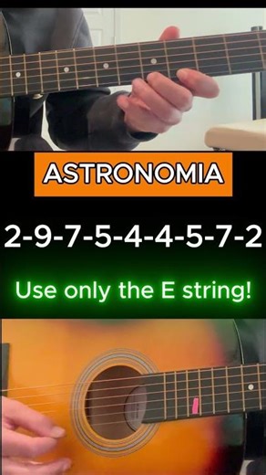 1 String Astronomia- Easy Tabs #guitar #capcut #music #tutorial #tiktok #cover #guitarcover