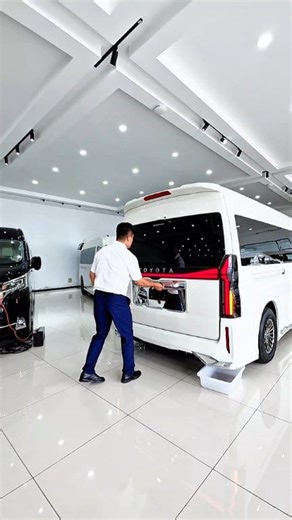 248K views · 3.1K reactions | Step inside the 2025 Toyota HiAce 300 customised van and it feels like boarding a private jet.  Wrapped in soft cream leather, every seat invites you to relax, while the 3.5L V6 petrol engine with 282 hp makes every drive smooth, powerful, and unforgettable. #ToyotaHiace300 #LuxuryVan #V6Power #FirstClassOnWheels #ExecutiveTravel | Auto Sledge | Facebook