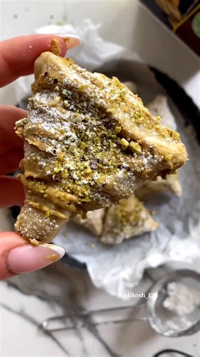 White Chocolate Pistachio Hamantaschen