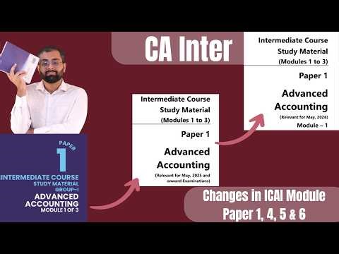 What are the changes made in ICAI module of May 2026? | May 25 | Adv Acc, Costing, Audit and FM SM