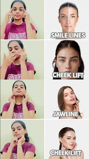 Face yoga for smile lines and cheek lift #faceyoga