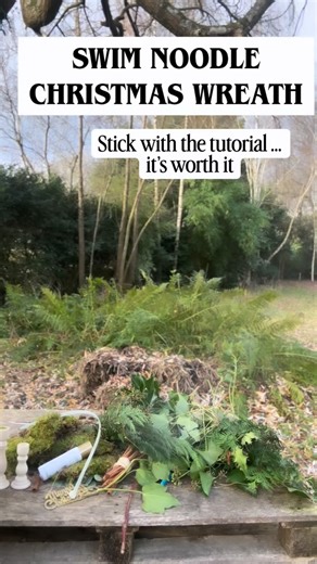 This is a long one but I hate tutorials that leave you with too many questions and this make us a total winner!! Watch until the end . Thoughts? If you’re looking for a Christmas tablescape idea look no further, style your home with nature! #upcycle #swimnoodlewreath #christmashack #fyp #howtostyle | Sustainable Living with Lynne Lambourne