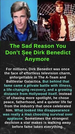 The Sad Reason You Don’t See Dirk Benedict Anymore #shorts