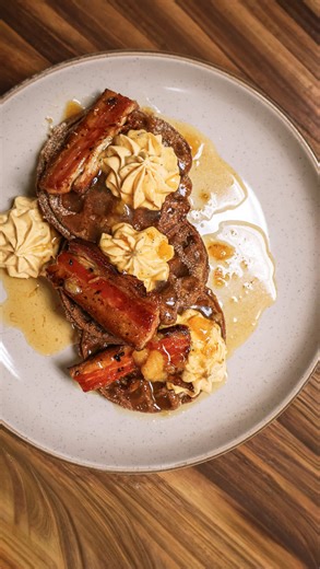 @whiteroostercafe on Instagram: "Something to crow about is coming to Dana Point: The White Rooster! 🌊🐓🔥⁠ ⁠ Chef Michael Campbell is "ruffling some feathers" in the best way possible, bringing a whole new rhythm to the California food scene. From slow-and-low smoked favorites to sweet coastal treats, every dish is an adventure worth the road trip.⁠ ⁠ Blue Corn Waffles: Topped with Bananas Foster, pumpkin butter with matcha crumble, or our "Nor’easter" blueberry syrup and vanilla mascarpone.⁠