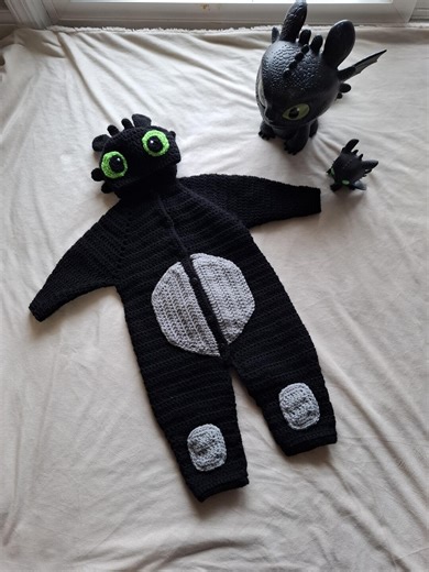 Toothless Sleeper Crochet Pattern 12–18 Months | Night Fury Hooded Pajamas | HTTYD Inspired | Beginner Friendly PDF - Etsy Australia