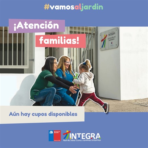 📣¡Atención Talca! Quedan cupos disponibles en los establecimientos de Integra🎉 Ingresa al buscador y comunícate con el jardín y sala cuna de tu preferencia. ¡Te esperamos! | Fundación Integra
