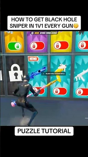 HOW TO UNLOCK THE BLACK HOLE SNIPER IN 1V1 WITH EVERY GUN - PUZZLE TUTORIAL