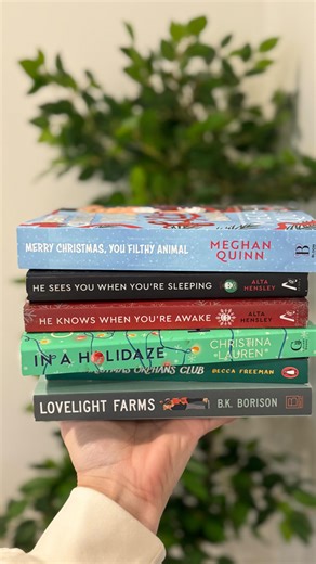 Chapter 7 Book Club on Instagram: "Emily is providing all the PERFECT holiday reads! Hopefully it is not too late to find these under your tree 🤞🎄 🌟 Merry Christmas, You Filthy Animal by Meghan Quinn @meghanquinnbooks @read_bloom 🌟 He Sees You When You’re Sleeping by Alta Hensley @altahensley @harpercollins 🌟 He Knows When You’re Awake by Alta Hensley @altahensley @harpercollins 🌟 In a Holidaze by Christina Lauren @christinalauren @gallerybooks 🌟 The Christmas Orphans Club by Becca Freema