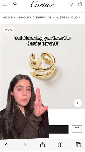 I love the new Cartier ear cuff but I don’t think this was crafted properly #findjewelry #jewelrytiktok #cartier #earcuff #earjewel #justunclou #luxuryjewelry #designerjewelry #earstack #jewelrystack #everydayjewelry #goldjewelry #newjewelry #jewelrytour #jewelrycontentcreator #ugccreator #microinfluencer #fashioncontentcreator #nyccontentcreator #greenscreen