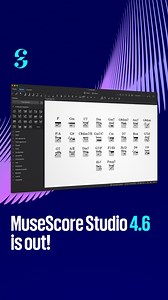 MuseScore on Instagram: "🎉 Big update! MuseScore Studio Version 4.6 is here. Our latest version 4.6 is packed with new updates to make your scores cleaner, playback more expressive, and workflow faster than ever: Smarter layout – hide empty staves with full control for clear, easy-to-read scores. Real-time performance – MIDI input feels more natural with improved expression, sustain pedal support and a long-awaited count-in feature. Guitar tools – new options for guitarists, plus improve