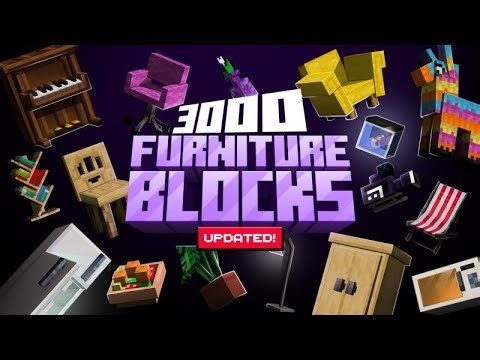 +3000 FURNITURE BLOCKS Add-On | NUEVO ADDON PARA MINECRAFT BEDROCK 1.21+ 2026 MARKETPLACE NEW.
