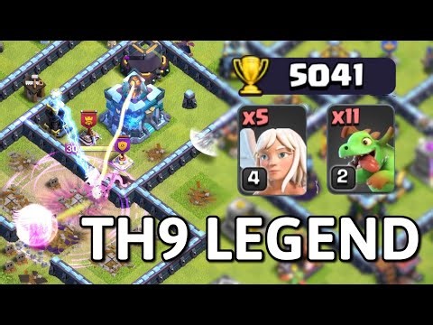 RANK 1 TH9 Beats Legend League with STRONGEST PUSHING Attack