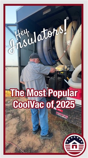 The Most Popular CoolVac We Sold in 2025 By far, the most popular insulation removal vacuum we sold in 2025 was the CoolVac37 by Cool Machines, which received a mid-year upgrade and became the CoolVac40. This gas-powered insulation vacuum delivers serious power to help crews get in and out of attics faster, saving time and labor on every job. The CoolVac40 is built to handle tough removal work and can remove R30, 24-inch wide, faced fiberglass or mineral wool batts WHOLE. Just fold the batt like