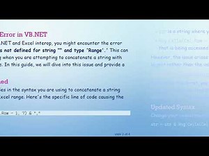 Resolving the Error Operator '&' is not defined for string "" and type 'Range' in VB.NET