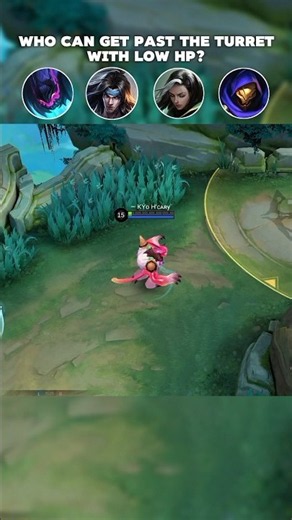 who can get past the turret with low hp?