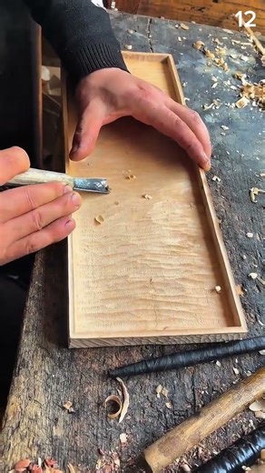 Crisp carve, recessed grain, morning rhythm refines tray with quiet control