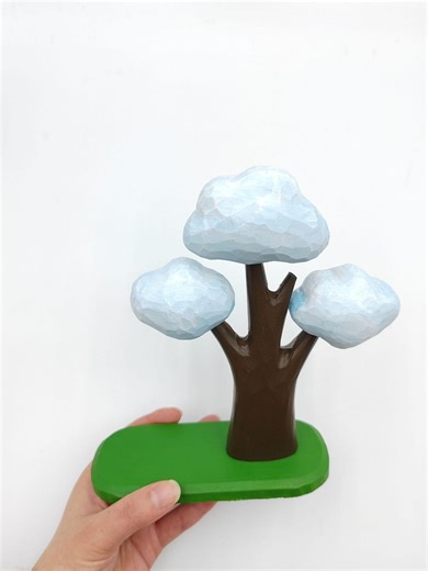 Handcrafted Cloud and Tree Carving，whimsical Wooden Tree Sculptures，forest-themed Decor - Etsy