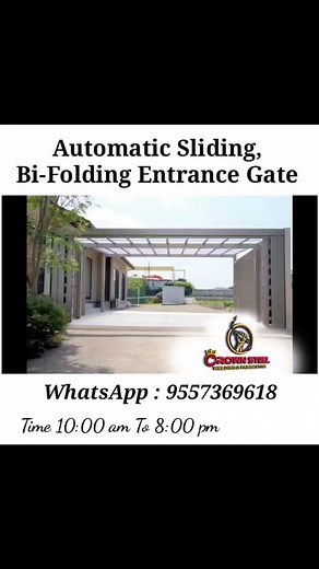 Fully Automatic Sliding Bi-Fold Entrance Gate!! #crownsteel #gate #slidinggate WhatsApp : 91 9557369618 | Crown Steel Welding & Fabricating