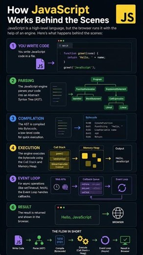 How JavaScript Works Behind the Scenes 🔥 | Event Loop, Call Stack #javascript #coding #learnjs
