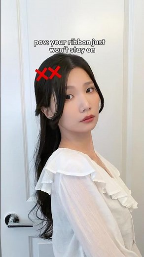 Easy and secured ribbon hairstyle idea🎀 #hairstyles #hair #ribbon