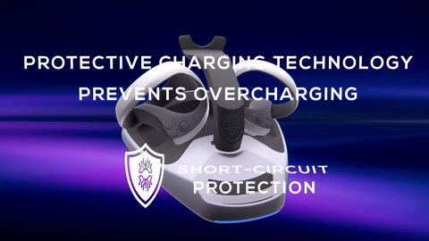 Collective Minds PSVR2 Showcase Premium Charging Station and Display Stand – Fast Charge with Magnetic Adapters, Safe Storage for PS VR2 Headset and Sense Controllers, Includes Type-C AC Adapter