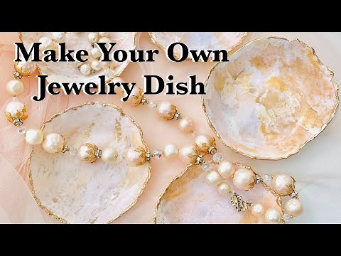Make Your Own Jewelry Dish DIY Polymer Clay Marbled Bowl Tutorial With Gold Leaf Edge