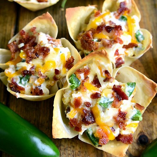 72M views · 202K reactions | These JALAPENO POPPER WONTON CUPS are...
