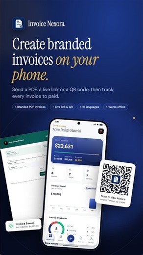 Create Branded Invoices on Your Phone 📱 InvoiceNexora #Shorts #freelancer #invoiceapp #invoicemaker