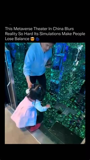 sci || tech || history on Instagram: "This theater feels so real that your brain forgets the floor is solid. 🌀🎭 Built as a fully immersive metaverse theater, the entire space is wrapped in real-time projection mapping, synchronized motion cues, and depth-warped visuals designed to place visitors inside the environment rather than in front of a screen. Instead of headsets, the room itself becomes the interface. Walls, floors, and ceilings shift simultaneously, creating moving terrain, underwate