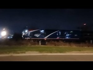 AMTK 365 leads Amtrak 51 Cardinal w/ Federal Railroad Administration Car North at Springdale, OH