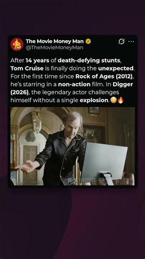 Why Tom Cruise is Finally Stopping the Stunts in Digger (2026) #movietrivia