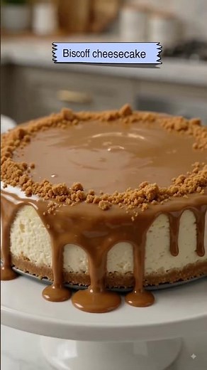 The Viral No-Bake Biscoff Cheesecake You Need To Make! 🤤 #nobakecheesecake #DessertRecipe⁠