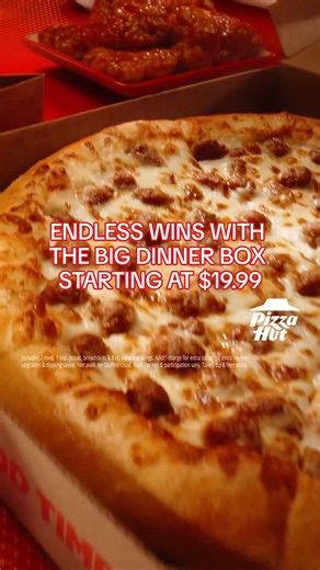 2.5K views | The Big Dinner Box brings the flavor and the value. 2 pizzas, breadsticks & wings starting at $19.99. That’s a win. | Pizza Hut | Facebook