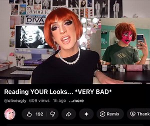 Olive☆Ugly on Instagram: "NEW YOUTUBE VIDEO roasting photos submitted by YOU THE PEOPLE  thank you to everyone who submitted this was so fun!! #drag #dragqueen #makeup #comedy"