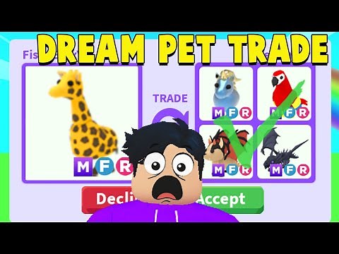 I Traded Away My *MEGA NEON GIRAFFE* Adopt Me Dream Pet!