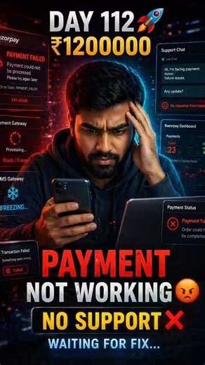 Day 112: Website Crash & Razorpay Freeze 😳 | No Support Response ❌ #buildinpublic #devlife